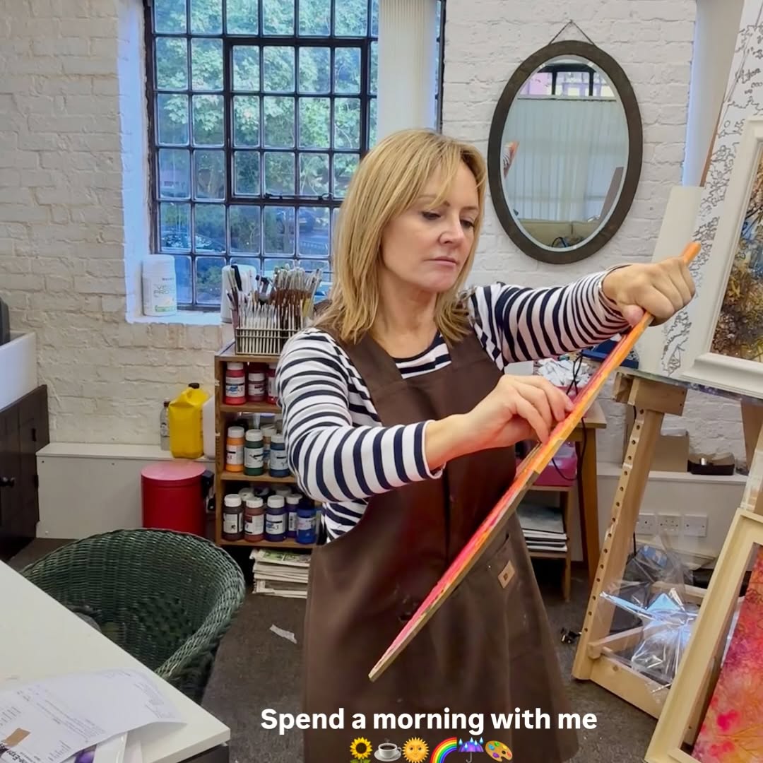 Spend a morning with me 🌻🌞☕️ Prepping for @fusionartfair, enjoying the British…